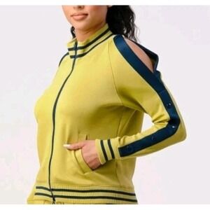 Rockstar Original NWT Women's Med Lime Green And Navy Full Zip Gigi Jacket 326‎